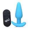 21x Silicone Butt Plug With Remote - Blue