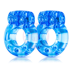 Stay Hard Vibrating Cock Rings - 2 Pack - Blue