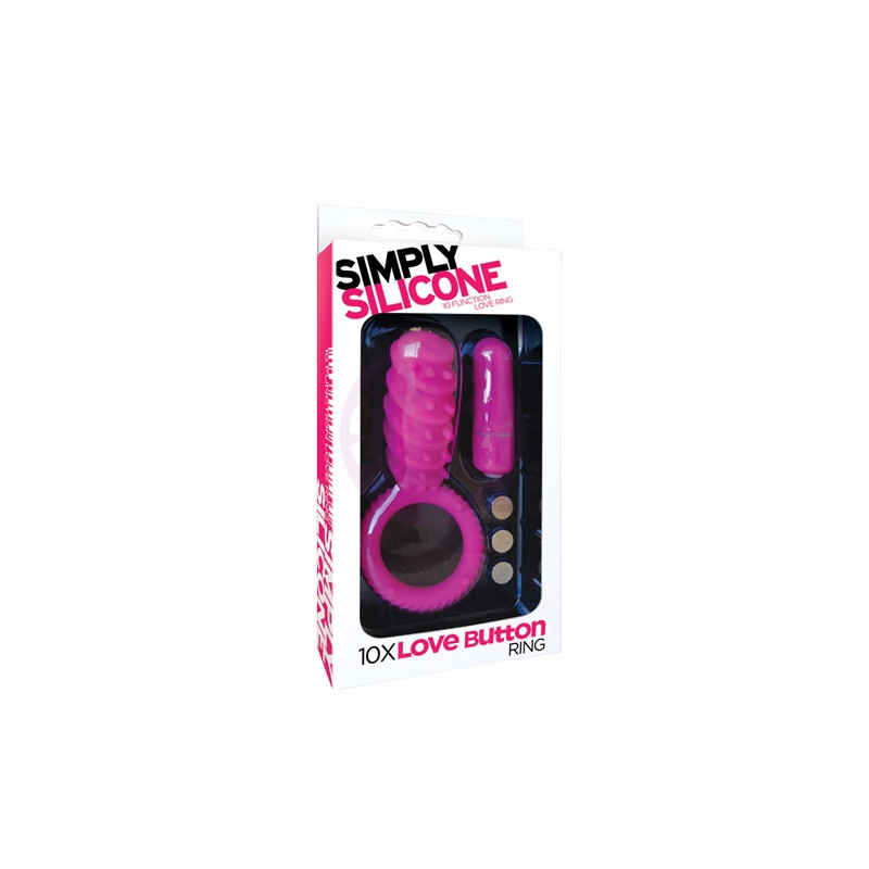 Simply Silicone 10x Love Button Ring - Pink