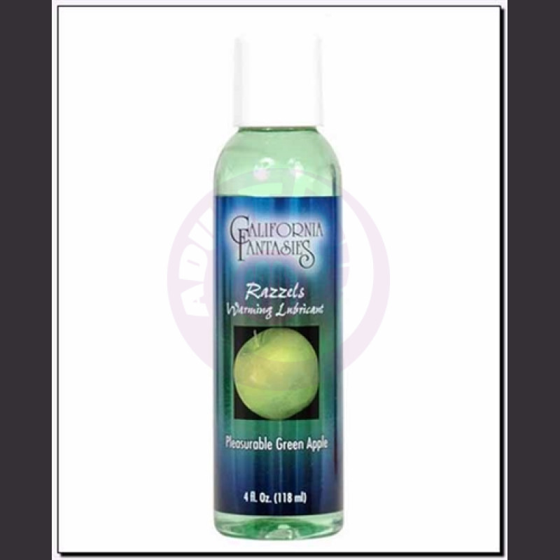 Razzels Warming Lubricant - Pleasurable Green Apple - 4 Oz. Bottle