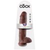 King Cock 11 Inch Cock With Balls  - Brown