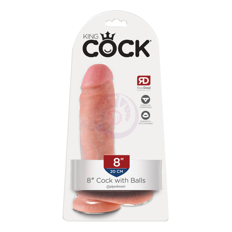 King Cock 8-Inch Cock With Balls - Flesh