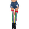 Rainbow Fishnet Thigh Highs - One Size - Multicolor